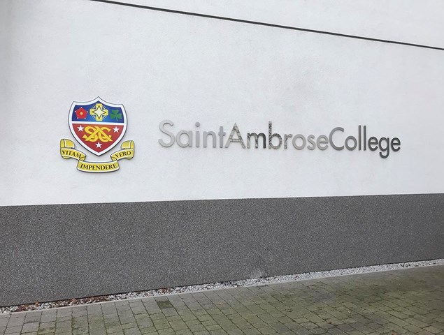 Saint Ambrose College Tray Sign