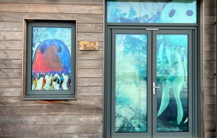 Full Colour Digital Printed Window Graphics With Octopus Design 