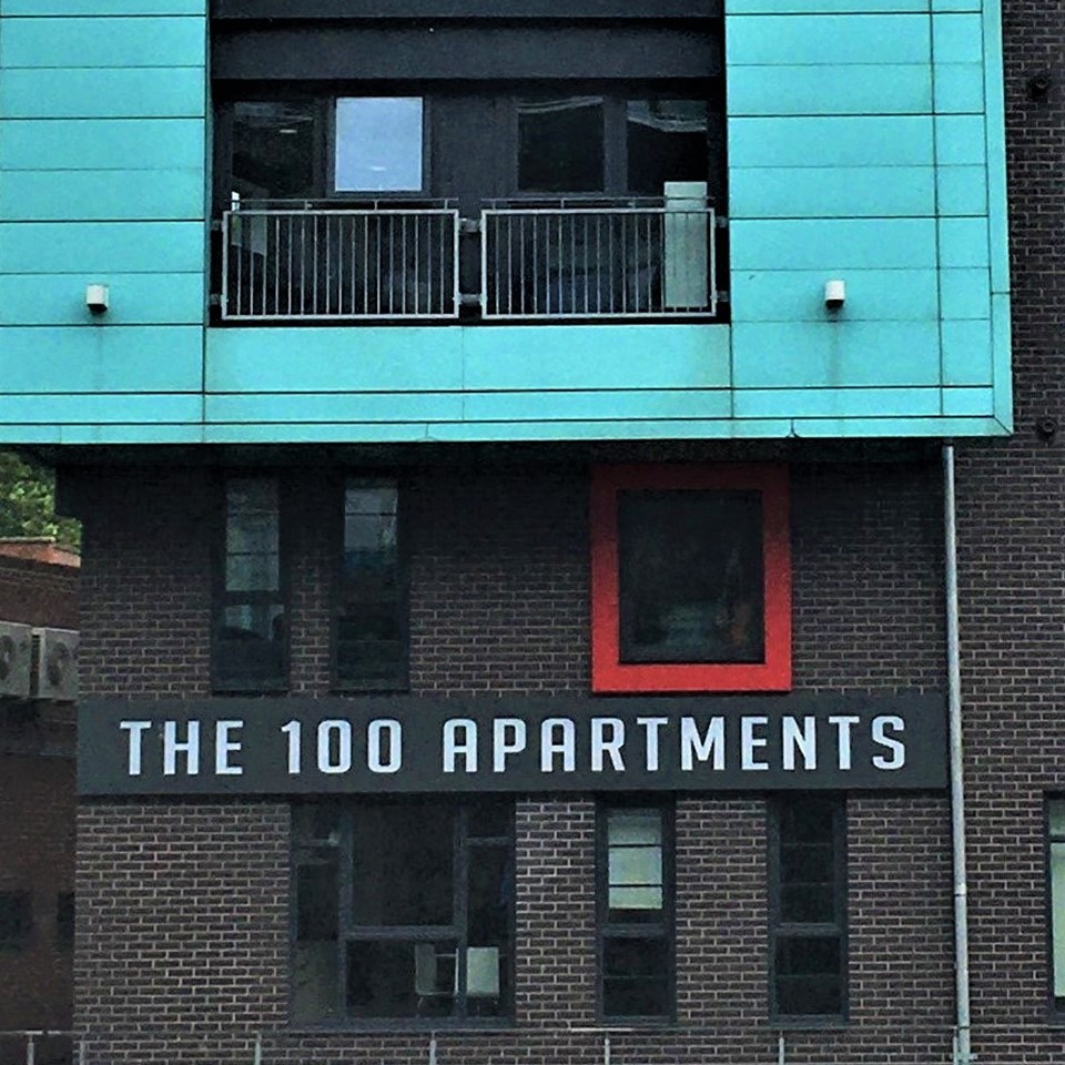 Illuminated Fret Cut Tray The 100 Apartments Signs Express Leicester