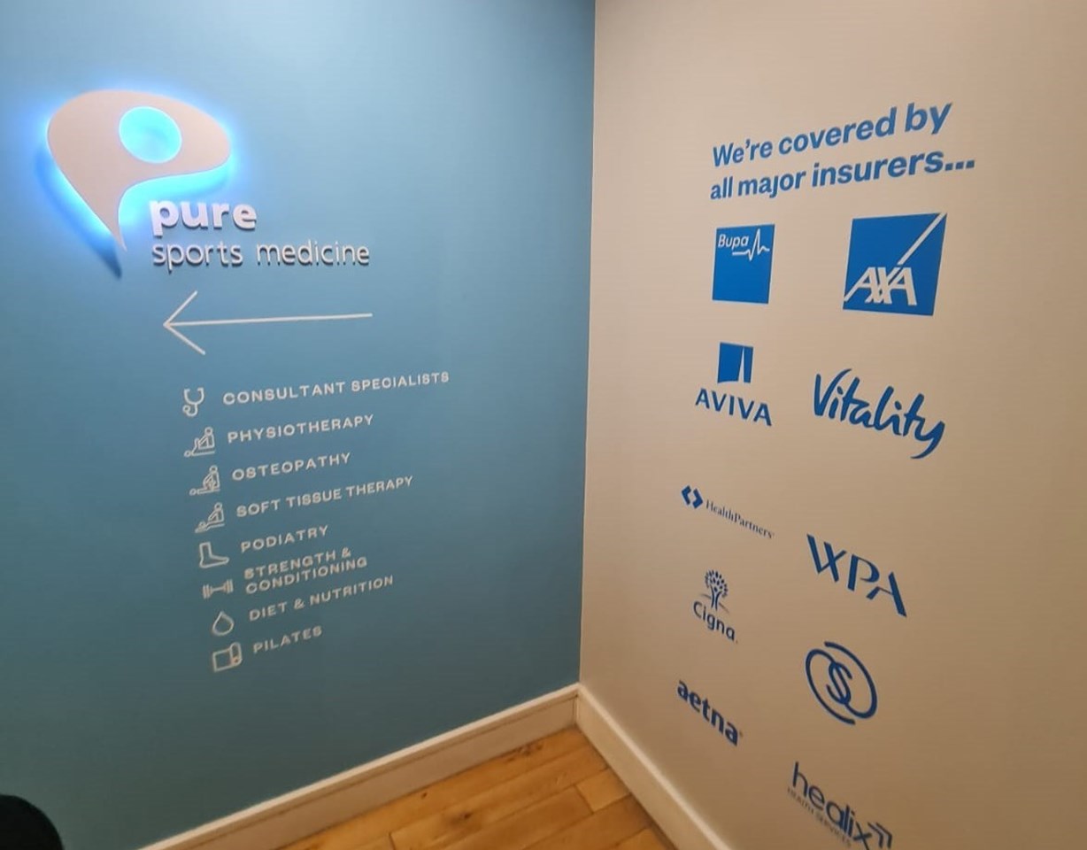 Internal Wall Graphics Pure Sports Medicine By Signs Express Enfield