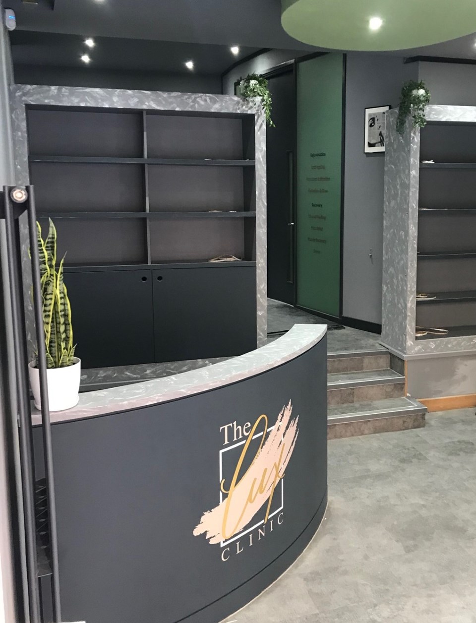 The Lux Clinic Reception Signage