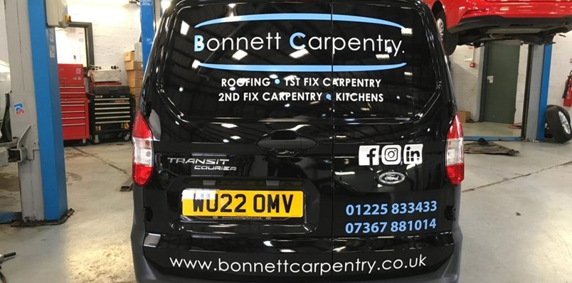 Bonnett Carpentry Fleet Vehicle Decals (Signs Express Bath)