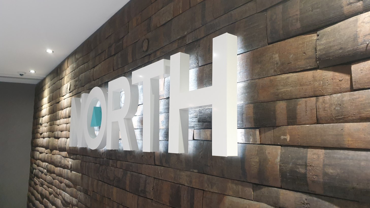 Interior Backlit Illuminated Logo Sign For North By Signs Express Glasgow