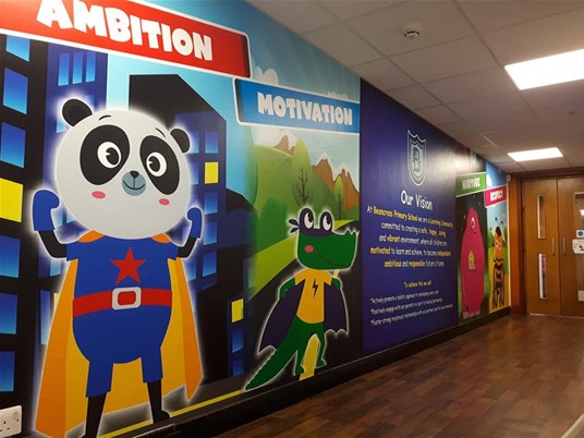 Colouful Digital Printed Wallpaper For School Falkirk, Wall Graphics Falkirk