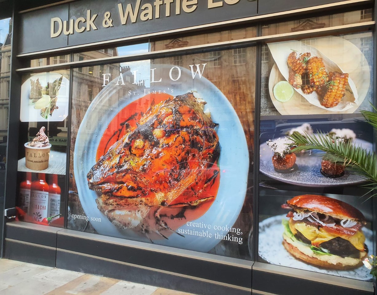 Full Colour Window Graphics Fallow Restaurant