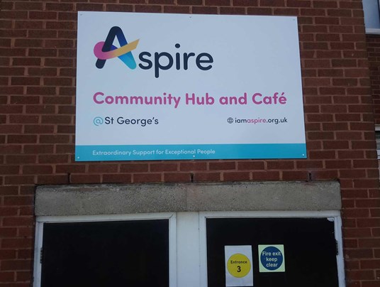 Aspire Homecare - Community Hub and Cafe - Exterior Sign