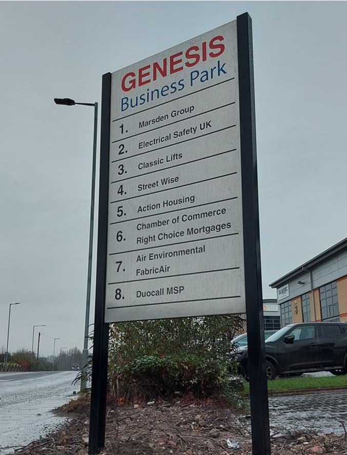 Genesis Business Park Sign Sheffield