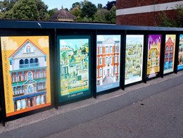Graphic Panels Featuring Exeter Landmarks, Installed On Queen Street Bridge, Exeter For InExeter