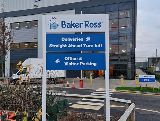 Outdoor Business Signs At ICON Harlow For Baker Ross