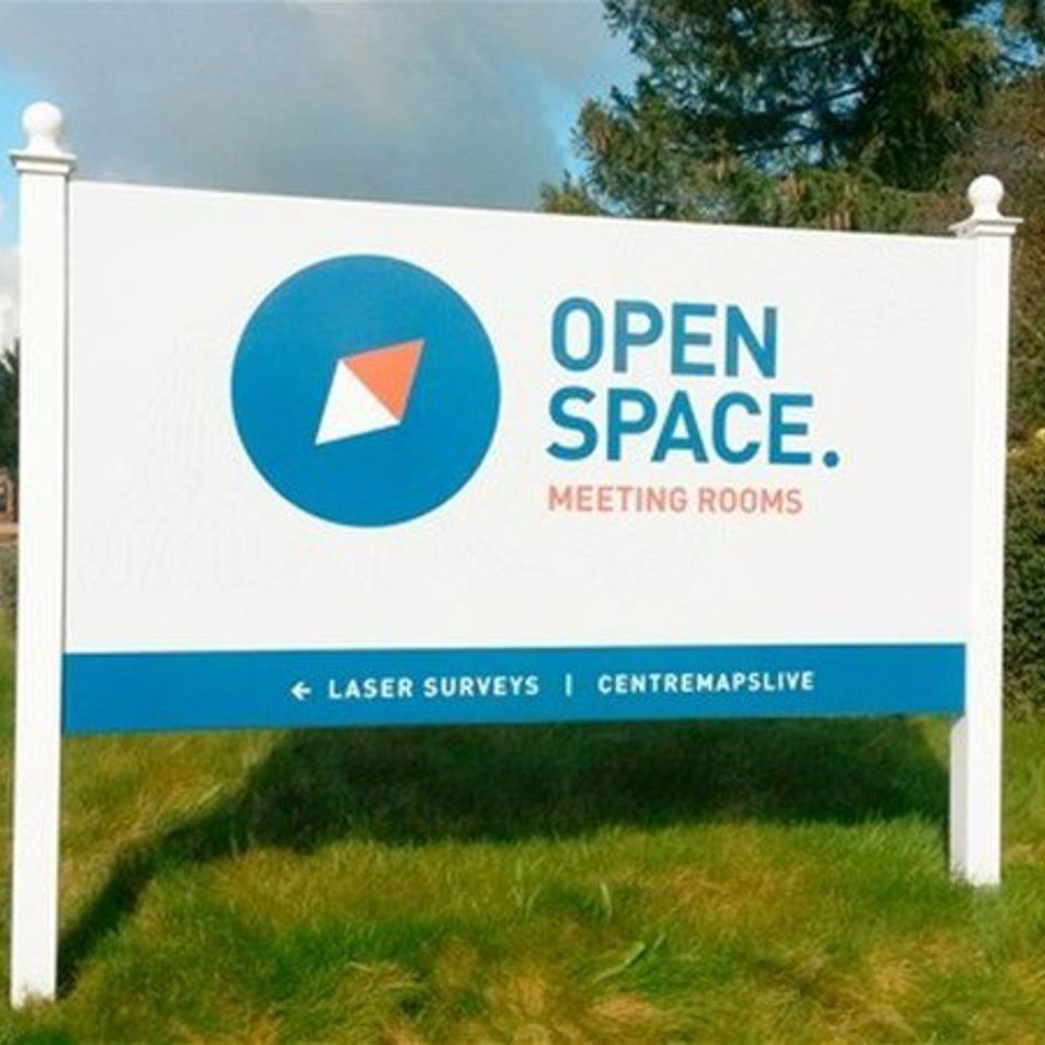 Program Open Space Sign Detailed wall graphics for Open Space, Worcester