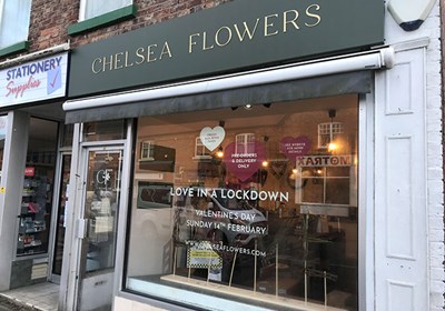 Shop Tray Sign And Window Graphics For Chelsea Flowers Wilmslow By Signs Express Macclesfield