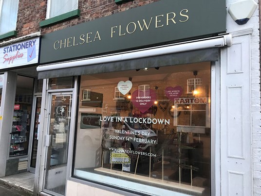 Shop Tray Sign And Window Graphics For Chelsea Flowers Wilmslow By Signs Express Macclesfield