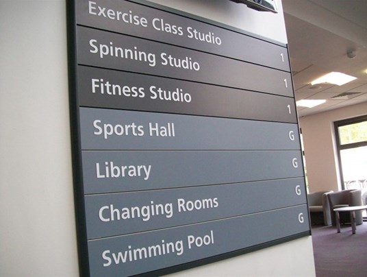 Gym Directional Information Sign Preston