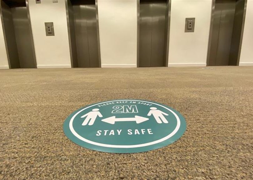 Interior Social Distancing Floor Graphics Southampton