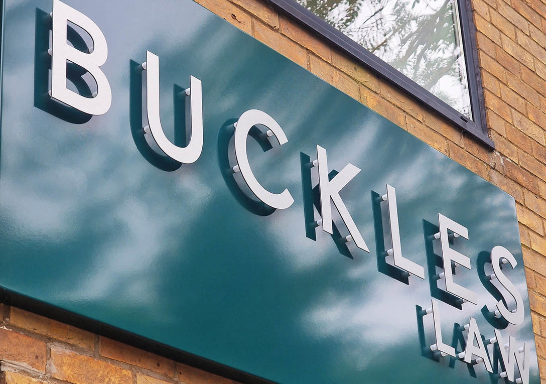 Aluminium tray with flat cut lettering 