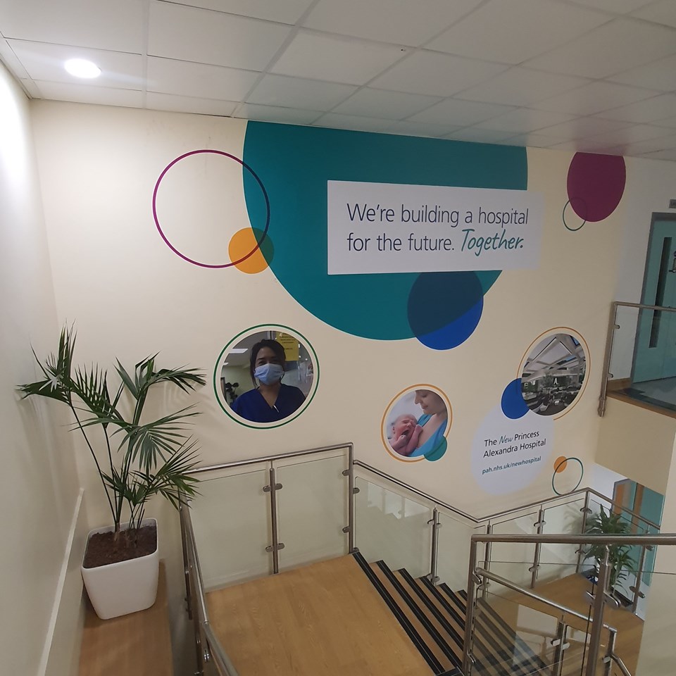 Stairwell Wall Graphics Princess Alexandra Hospital Harlow