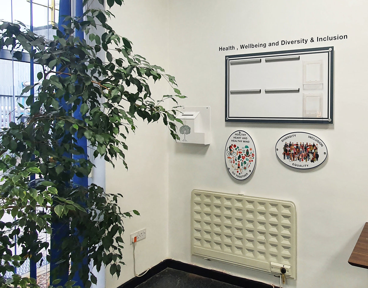  Welfare area office wall signage at Perkins Engines Company Ltd
