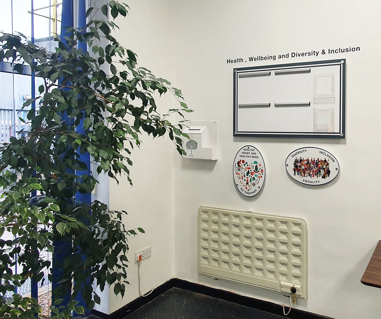 Welfare area office wall signage at Perkins Engines Company Ltd
