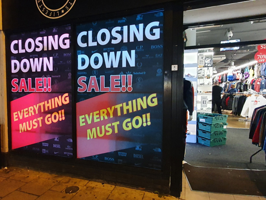 Printed promotional graphics for  shop windows