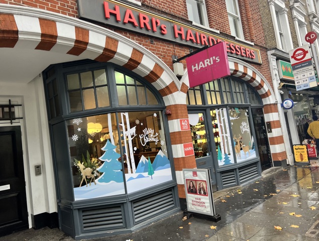 Exterior Window Graphics Christmas Graphics For Hari's Hairdressers Signs Express Twickenham