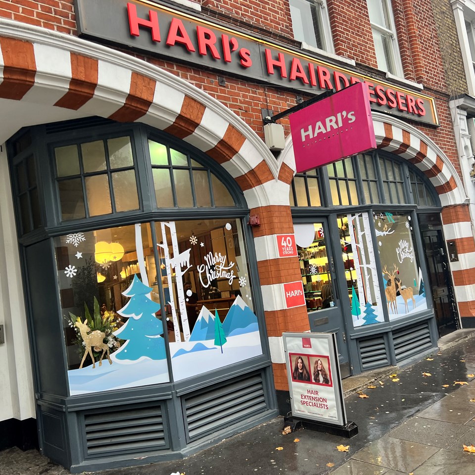 Exterior Window Graphics Christmas Graphics For Hari's Hairdressers Signs Express Twickenham
