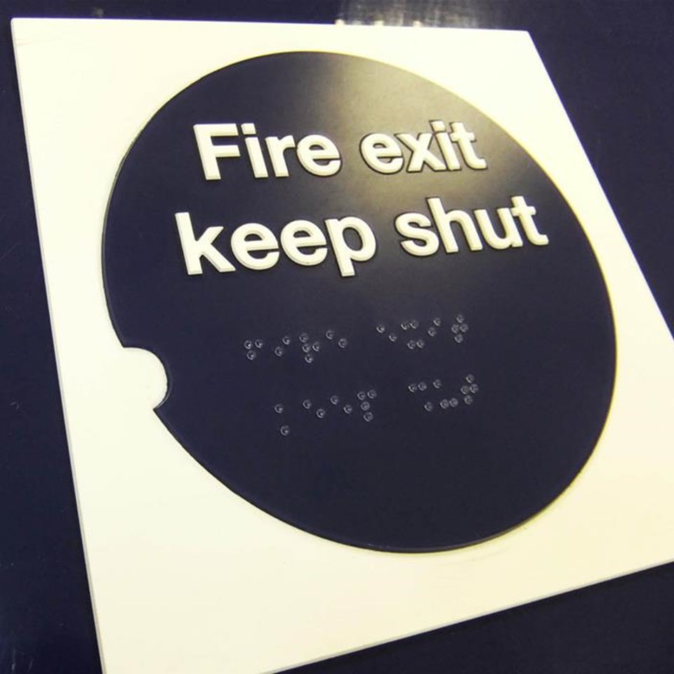 Braille Fire Exit Peterborough
