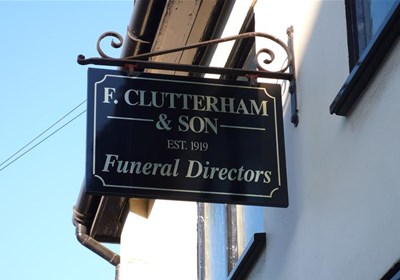 F Clutterham An Son Projecting And Hanging Sign Ipswich
