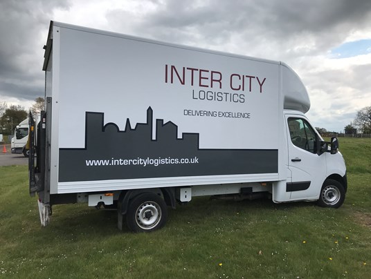 Side View Vinyl Van Graphics For Inter Cit Logistics By Signs Express Macclesfield