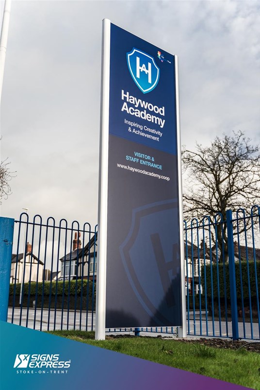 Signs Express Stoke Haywood Academy Totem Monolith Sign