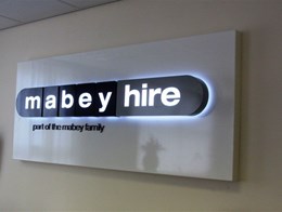 Mabey Hire Internally Illuminated Reception Sign Huddersfield